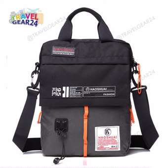 Travelgear24 กระเป๋าสะพาย กระเป๋าถือ กระเป๋าเอกสาร กระเป๋าไนลอน กันน้ำ Crossbody Bag (Gray/สีเทา)