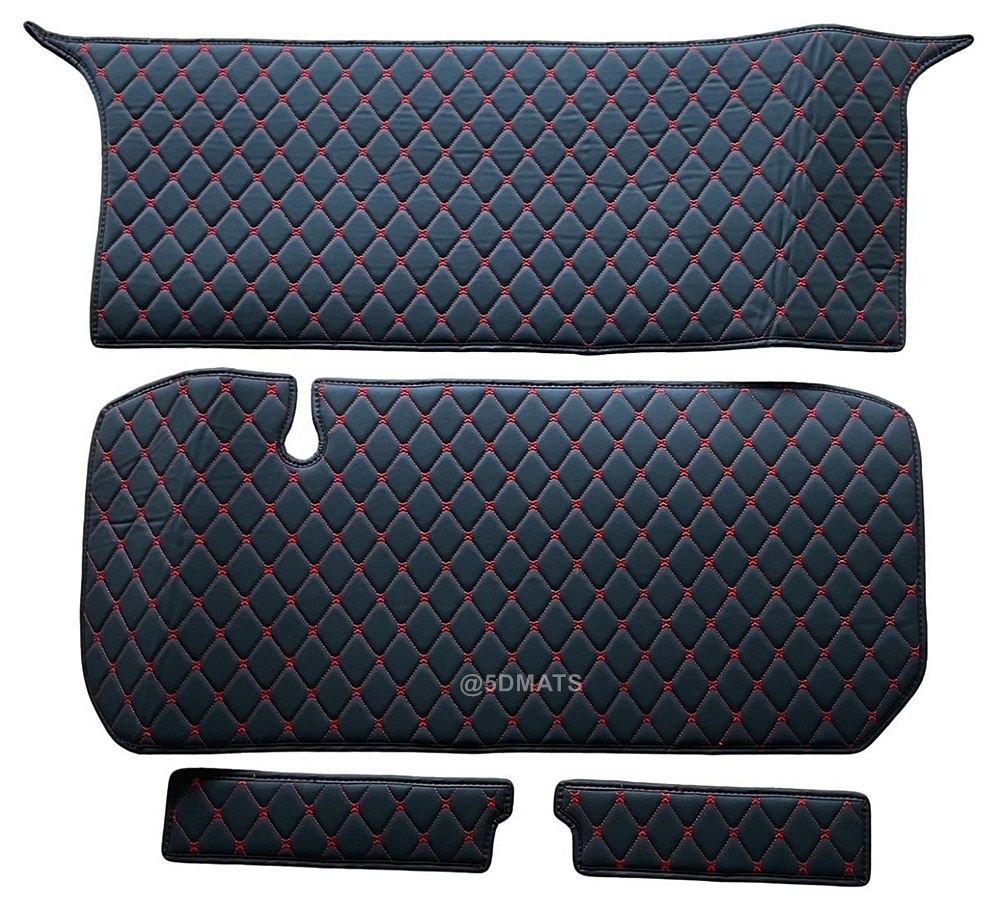 พรมปูพื้นรถยนต์ 6D ISUZU MU-7 พรม6D อีซูซุ มิวเซเว่น สีดำด้ายแดง เต็มคัน