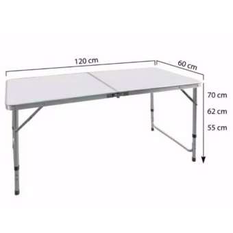 Yifun โต๊ะอนกประสงค์ โต๊ะปิคนิคพับได้ ปรับความสูงได้ ขนาด120 x 60 cmขาอลูมิเนียม ผิวMDF 1ชิ้น (สีขาว)