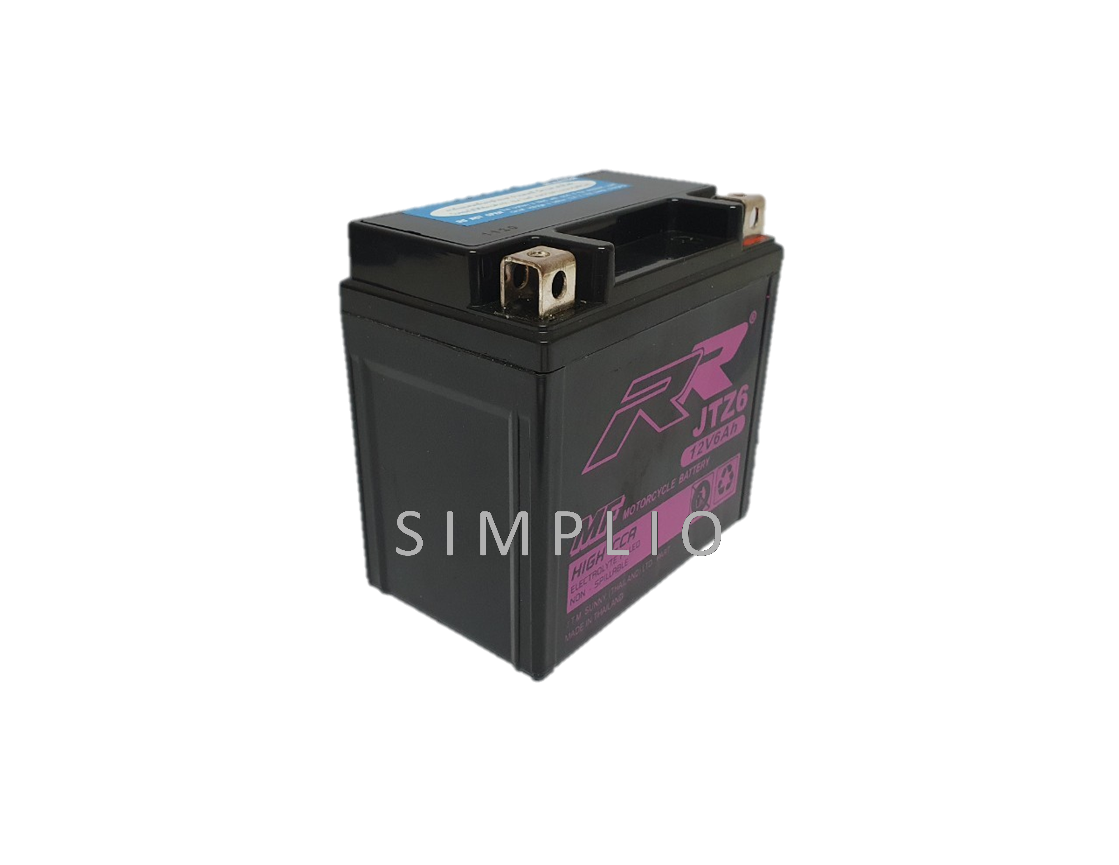 RR Battery JTZ6 (12V 6AH) High CCA แบตเตอรี่สำหรับมอเตอร์ไซค์ (แบตมอไซ)