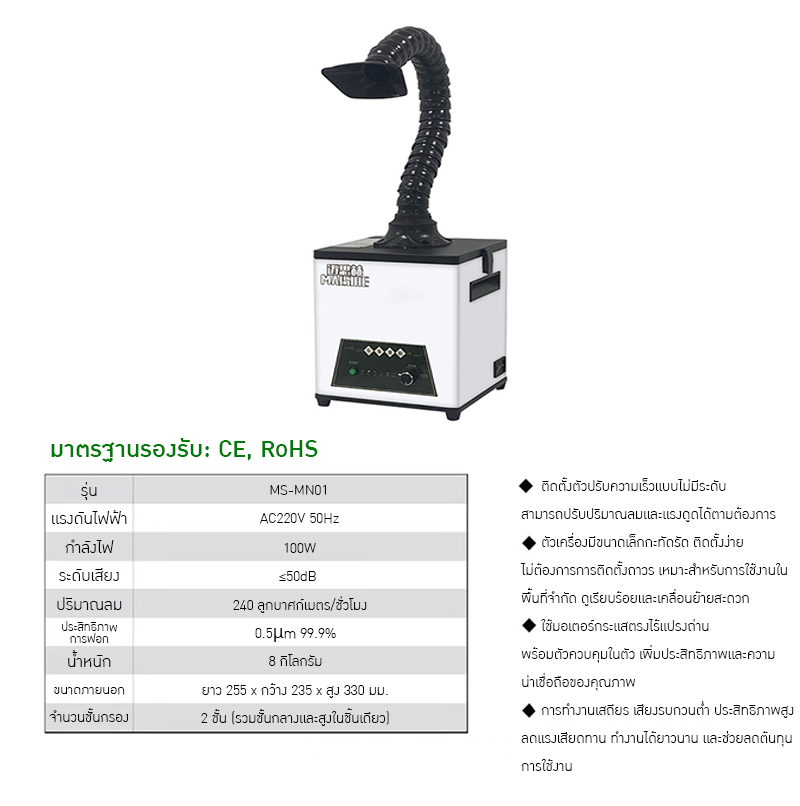 ✨ เครื่องดูดควันและกรองกลิ่นสำหรับงานอุตสาหกรรม