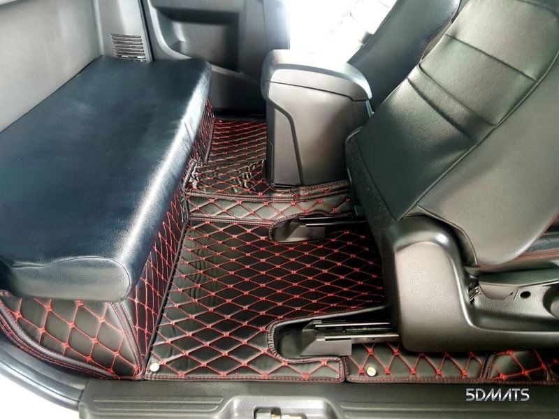 พรมปูพื้นรถยนต์6D D-MAX CAB 2012-2019 รุ่นVIP สีดำด้ายแดง หนาพิเศษ เต็มคัน