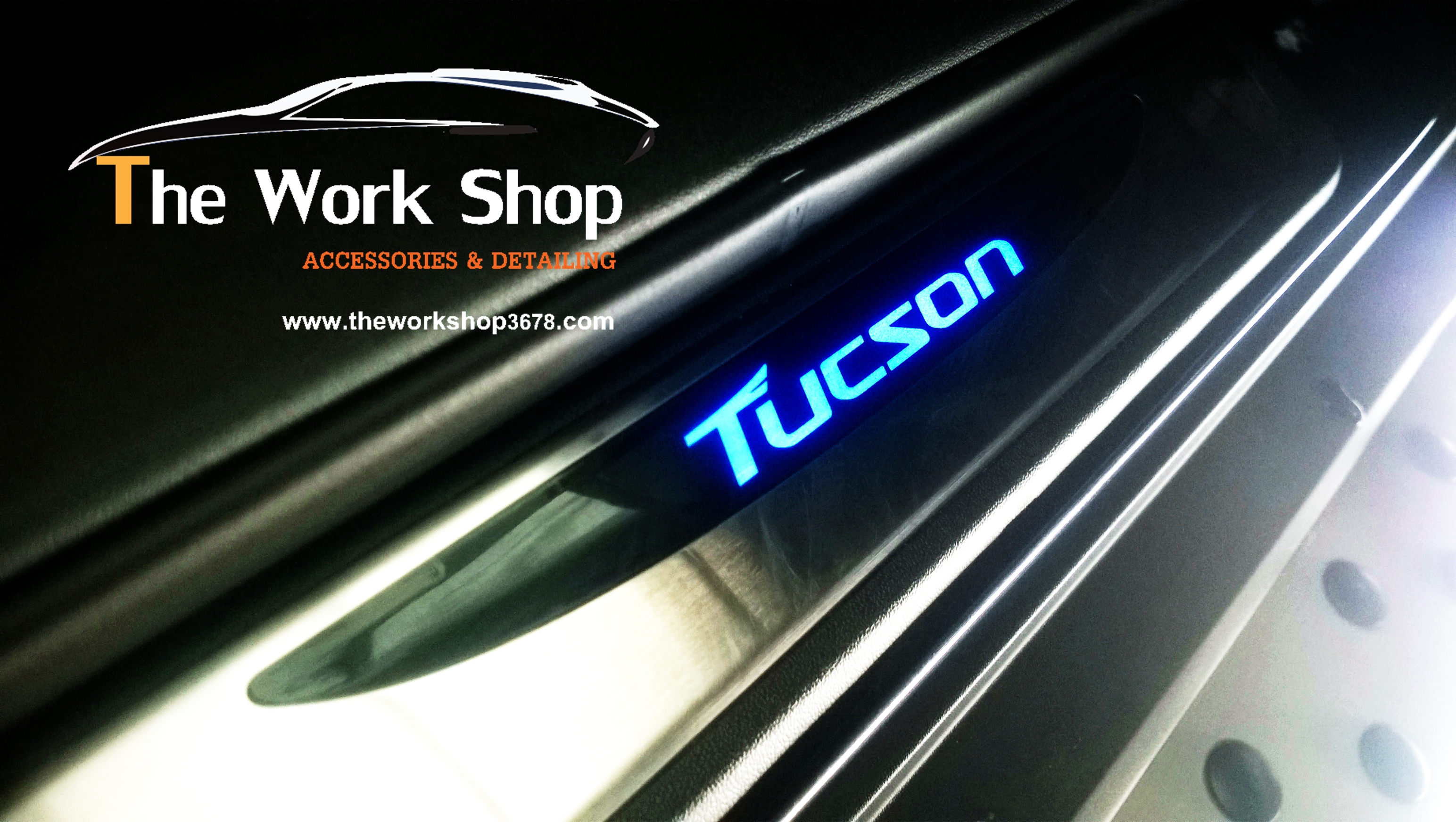 LED Door Scuff Plate Type C for Tucson ( กาบข้างไฟ LED แบบ C )