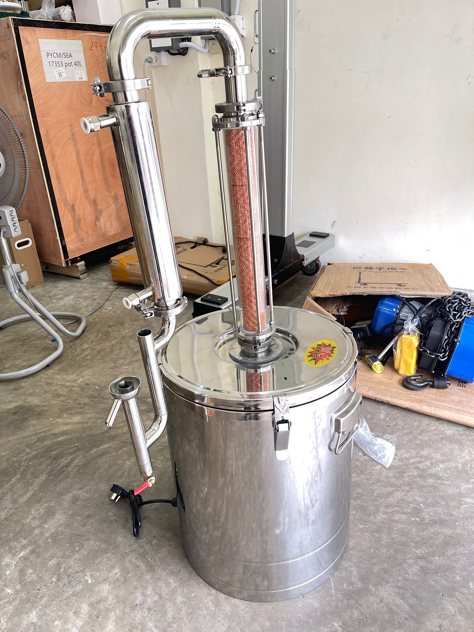 16593 yantai-06 เครื่องสกัด เครื่องกลั่นไฟฟ้า ทองแดง ขนาด 60 ลิตร