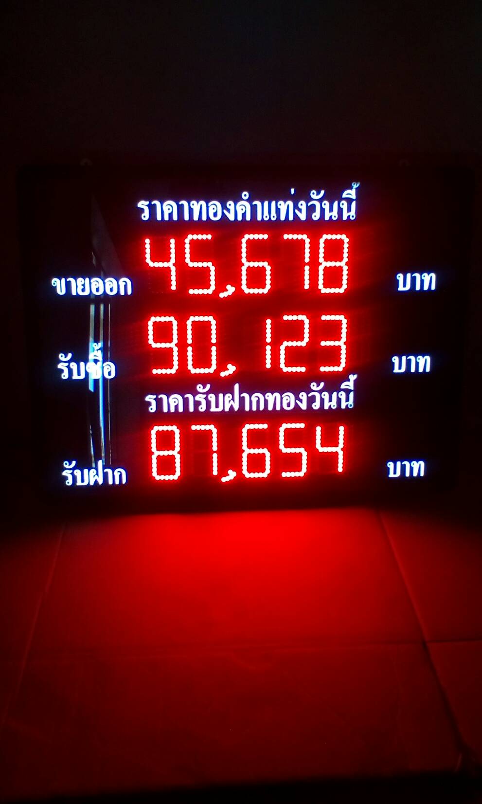 ป้ายราคาทอง