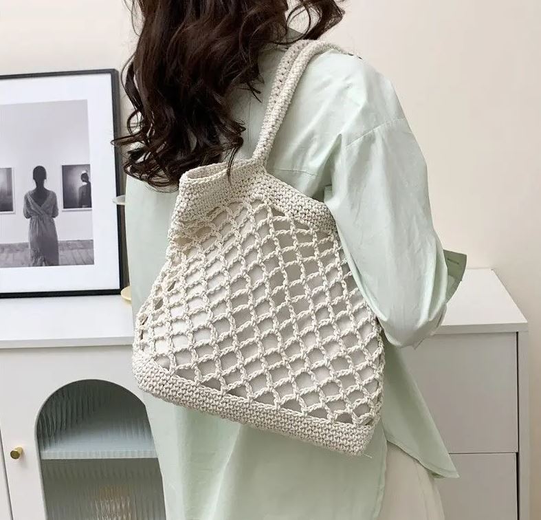 กระเป๋าถักสะพาย ไปคาเฟ่ ไปทะเล แฟชั่นเกาหลี 🎀