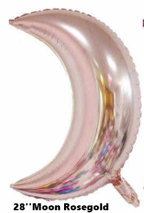 ลูกโป่งพระจันทร์ ขนาด 28 นิ้ว สีโรสโกล / 28'' Rosegold Moon Foil Balloon