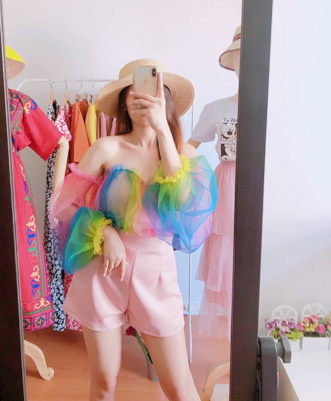 Set เสื้อกับกางเกง โทนพาสเทล