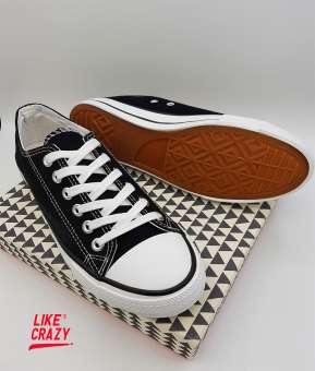 SNEAKER รองเท้าผ้าใบผู้หญฺิง สีดำ LIKE CRAZY ทรงCoverse สวมใส่ง่ายสบาย พร้อมทุกจังหวะ!!!!