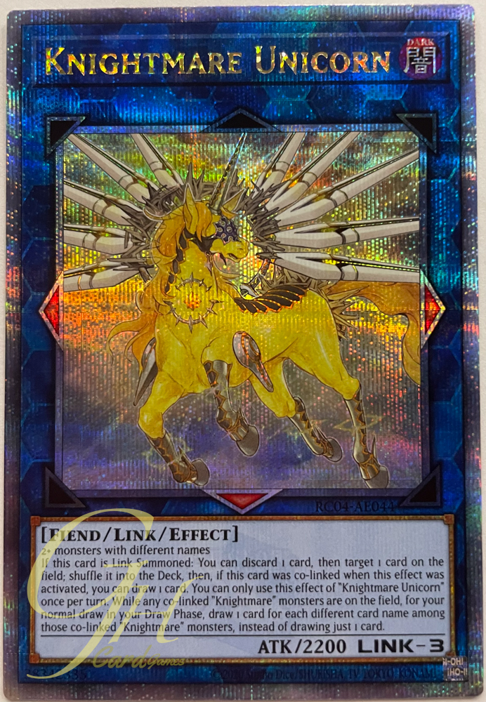 Yugioh [RC04-AE044] Knightmare Unicorn (Quarter Secret Rare)