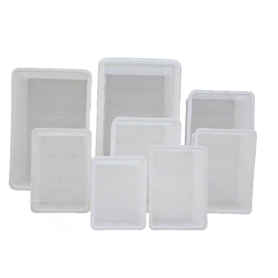 🌈ถาดตะกร้าพลาสติกทึบสีขาวทรงสี่เหลี่ยม ตะกร้าเก็บของ เนื้อ PP PE แข็งแรงทนทาน Plastic tray