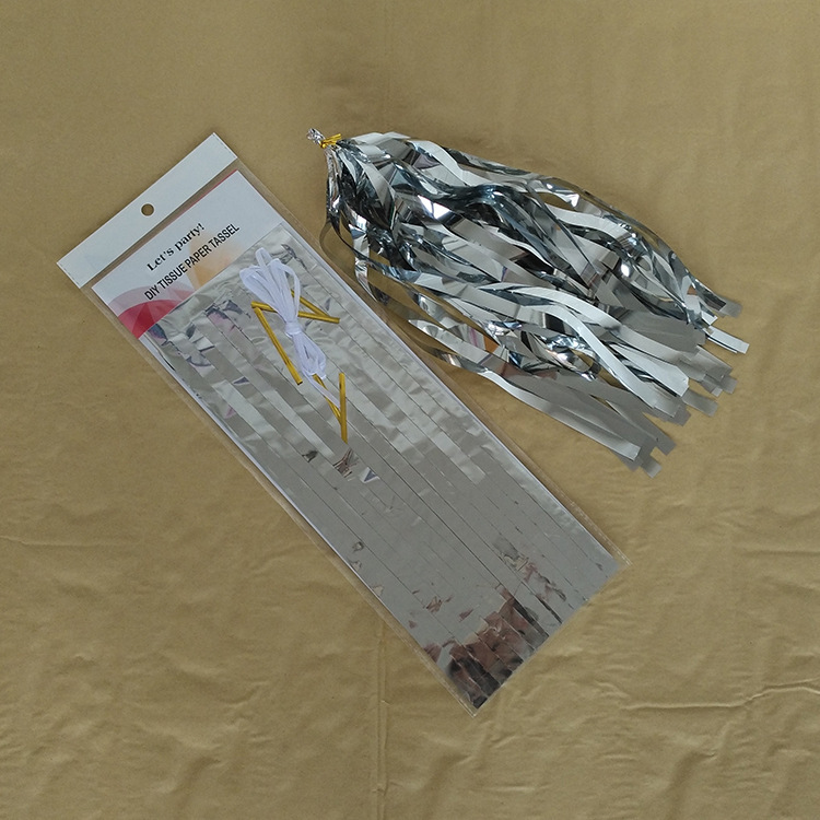 พู่กระดาษ สีเงินเงา(1แพค มี 5 ชิ้น)