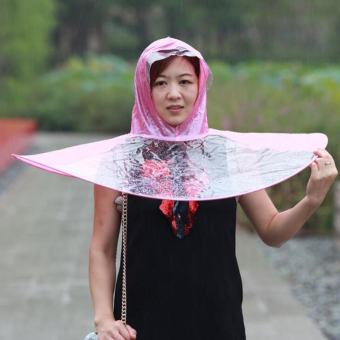 Vishine ห้างสรรพสินค้า - ร่มเสื้อกันฝนผู้หญิงเด็กมือฟรี Rainwear โปร่งใสพับได้แบบพับได้เอ็กแอล - นานาชาติ