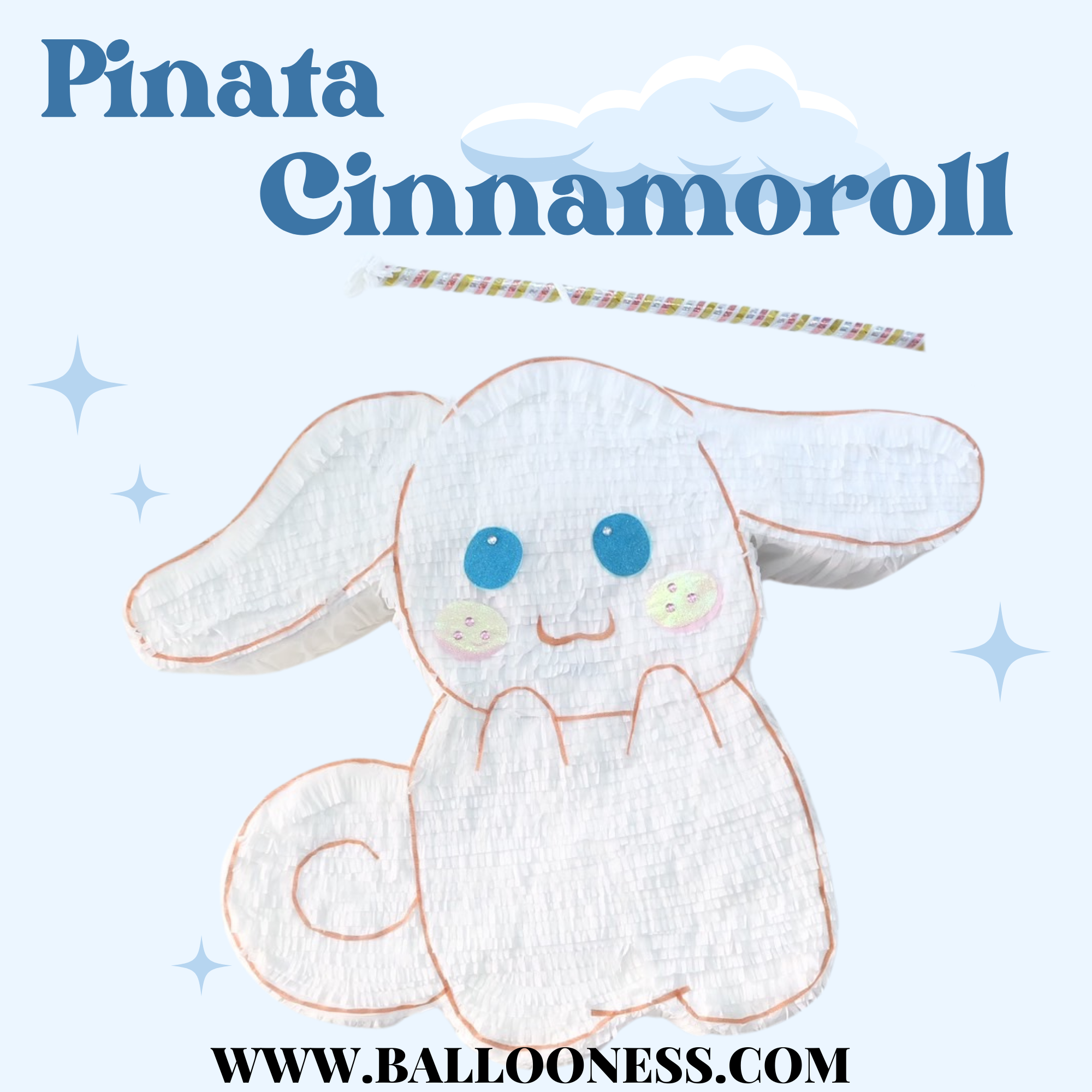 พินาต้า ชินาม่อนโรล / Pinata Cinnamoroll พร้อมไม้ตี (ไม่มีขนม)