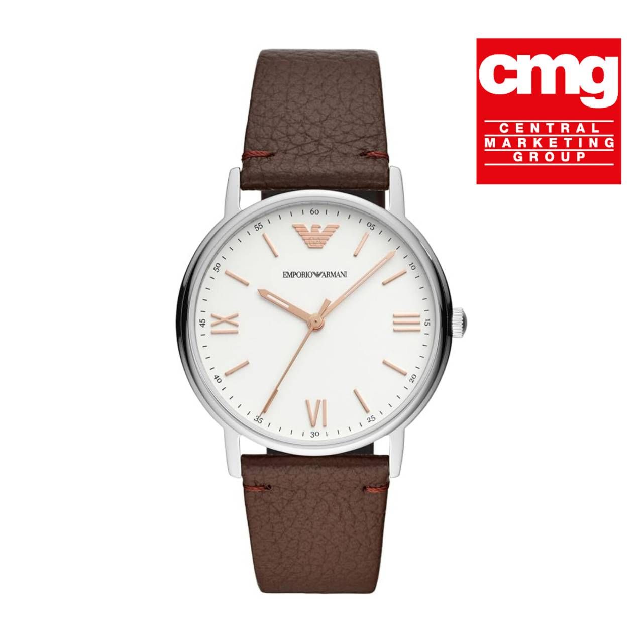 นาฬิกา Emporio Armani Men's Three-Hand Brown Leather Watch AR11173 Size 41 mm (ประกันศูนย์ CMG)