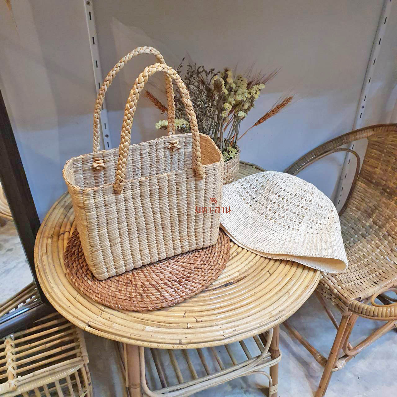 กระเป๋าผักตบชวา กระเป๋าคล้องแขน กระเป๋าสาน Basket bag 👜