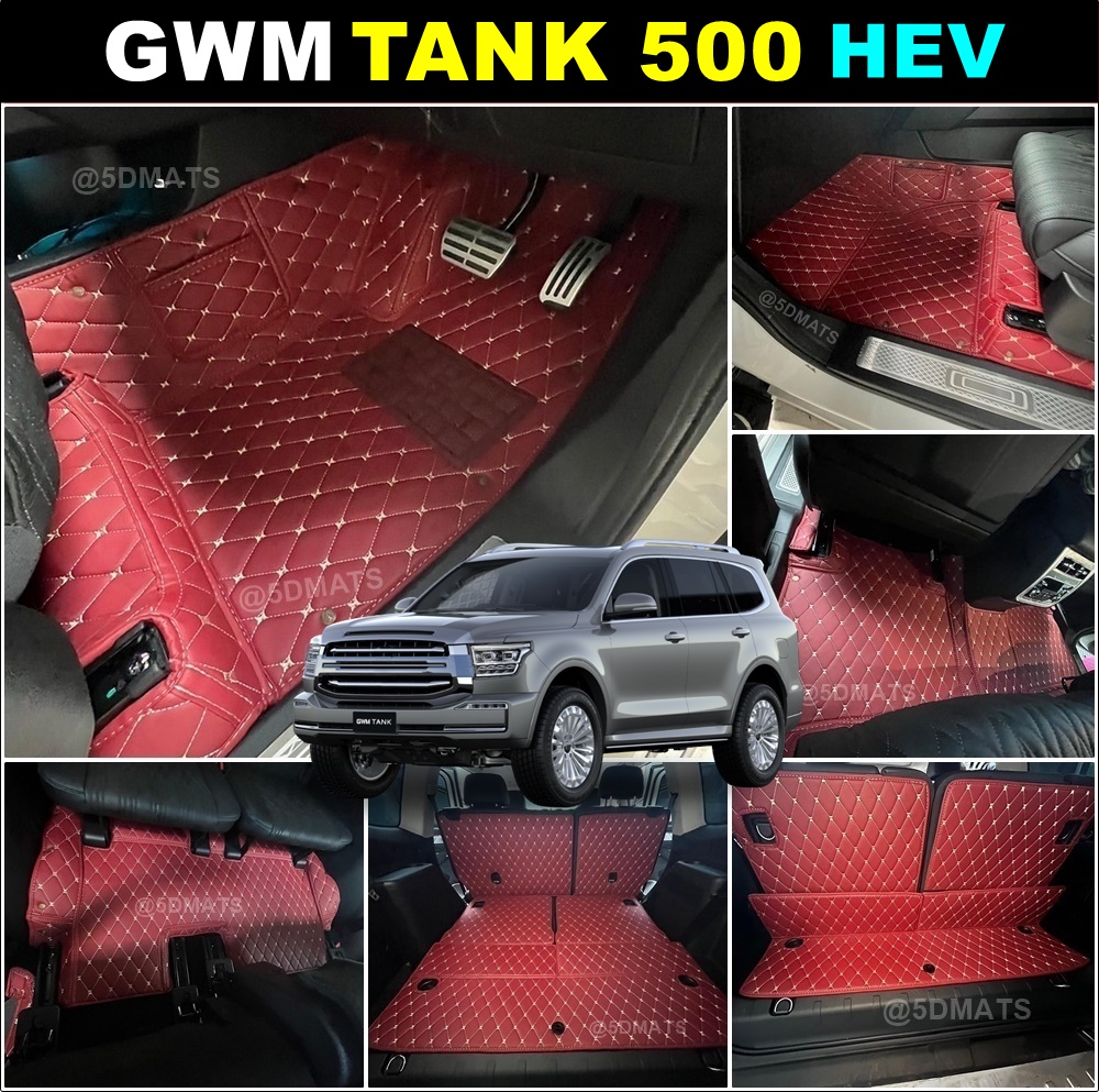 พรมปูพื้นรถยนต์ 6D GWM TANK 500 HEV พรม6D เกรทวอลล์ แทงค์ 500 เข้ารูป เต็มคัน (พร้อมส่ง)