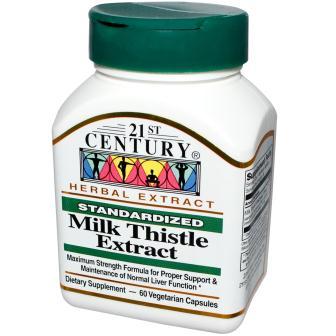21st Century Health Care, Milk Thistle Extract, Standardized, 60 Veggie Caps