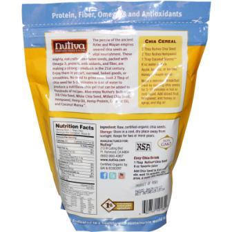 Nutiva, Organic White Chia Seed, 12 oz (340 g)