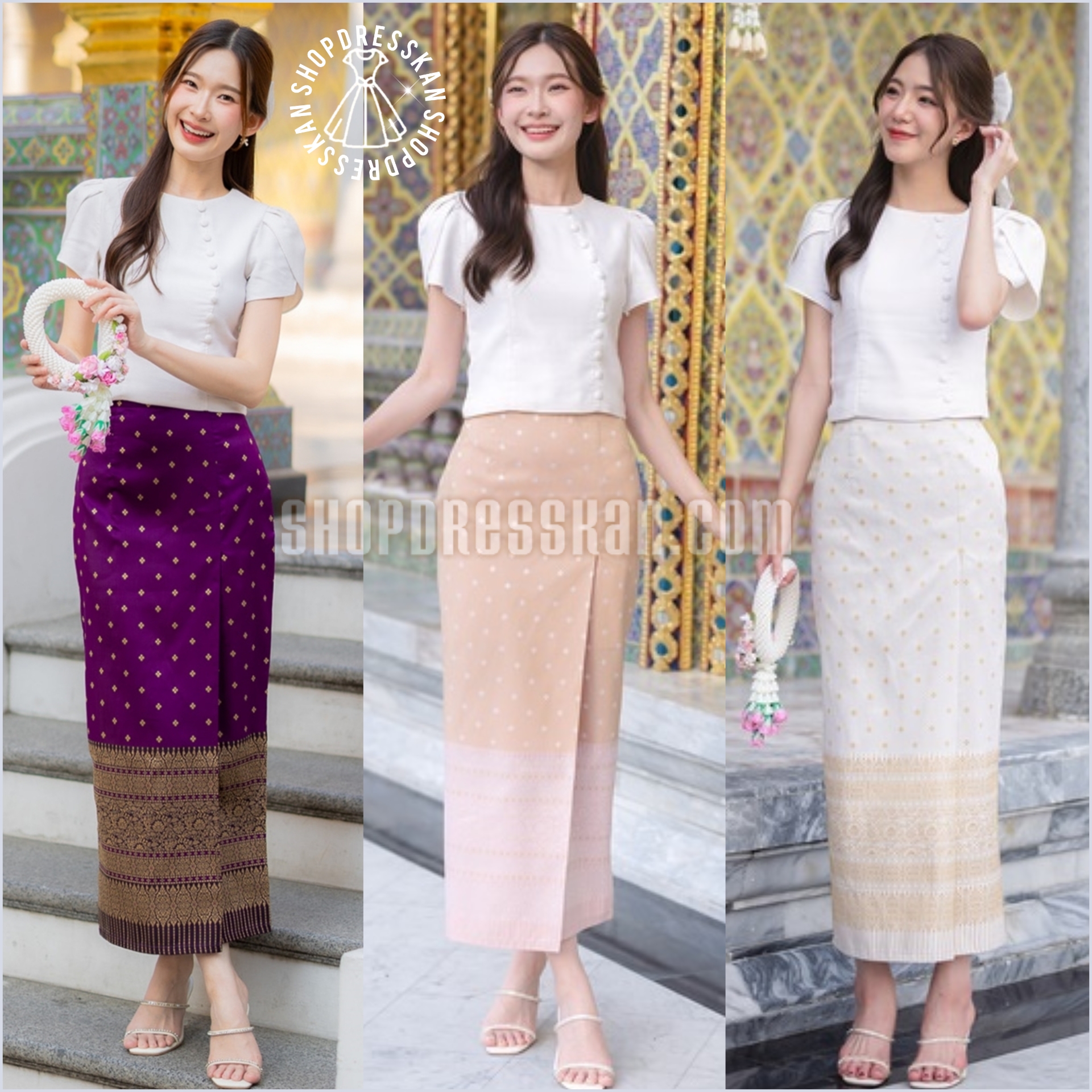 ❌หมดทุกสีทุกไซส์ค่ะ❌⭐ขุดเดรสผ้าไทยประยุกต์งานป้ายคุณภาพ :: [ S-M-L-XL ] ::เซ็ต 2 ชิ้น เสื้อผ้าฝ้าย แขนกลีบบัว แต่งกระดุมข้าง แมทเข้ากับกระโปรงยาวผ้าลายไทย ทรงป้าย ใส่สวยพรางหุ่น ซิปหลัง บุซับใน ใส่ออกงานสวยๆ