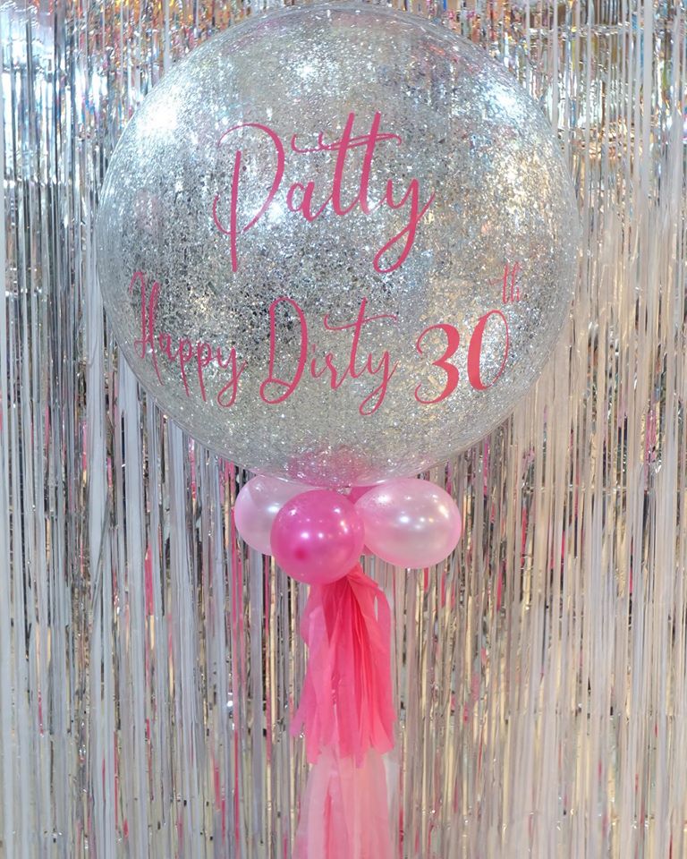 balloon Happy birthday party 36-inch silver (1pcs) (with helium)