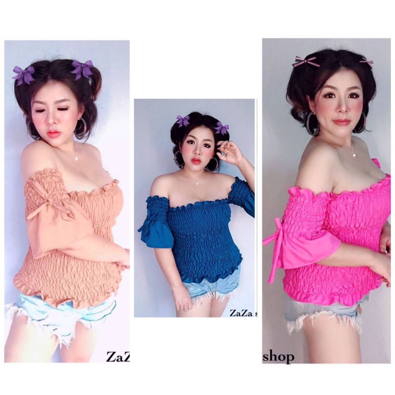 เสื้อแฟชั่นเปิดไหล่ สาวอวบใส่ได้ค่ะ