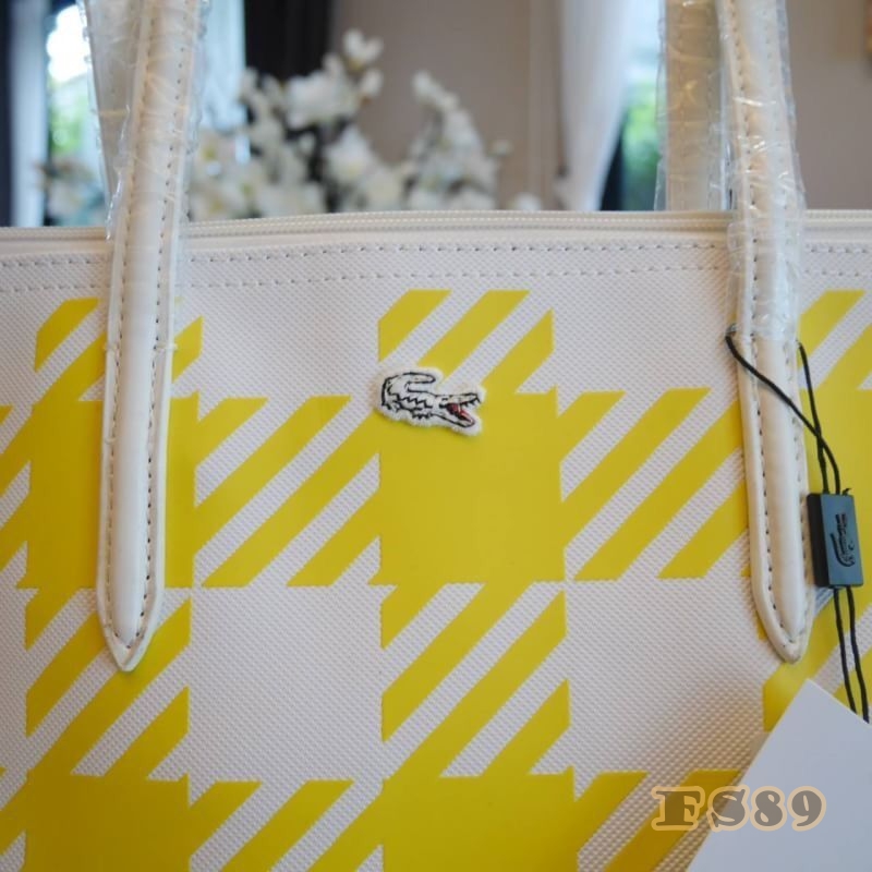 กระเป๋า LACOSTE PVC TOTE BAG โทนเหลืองขาว