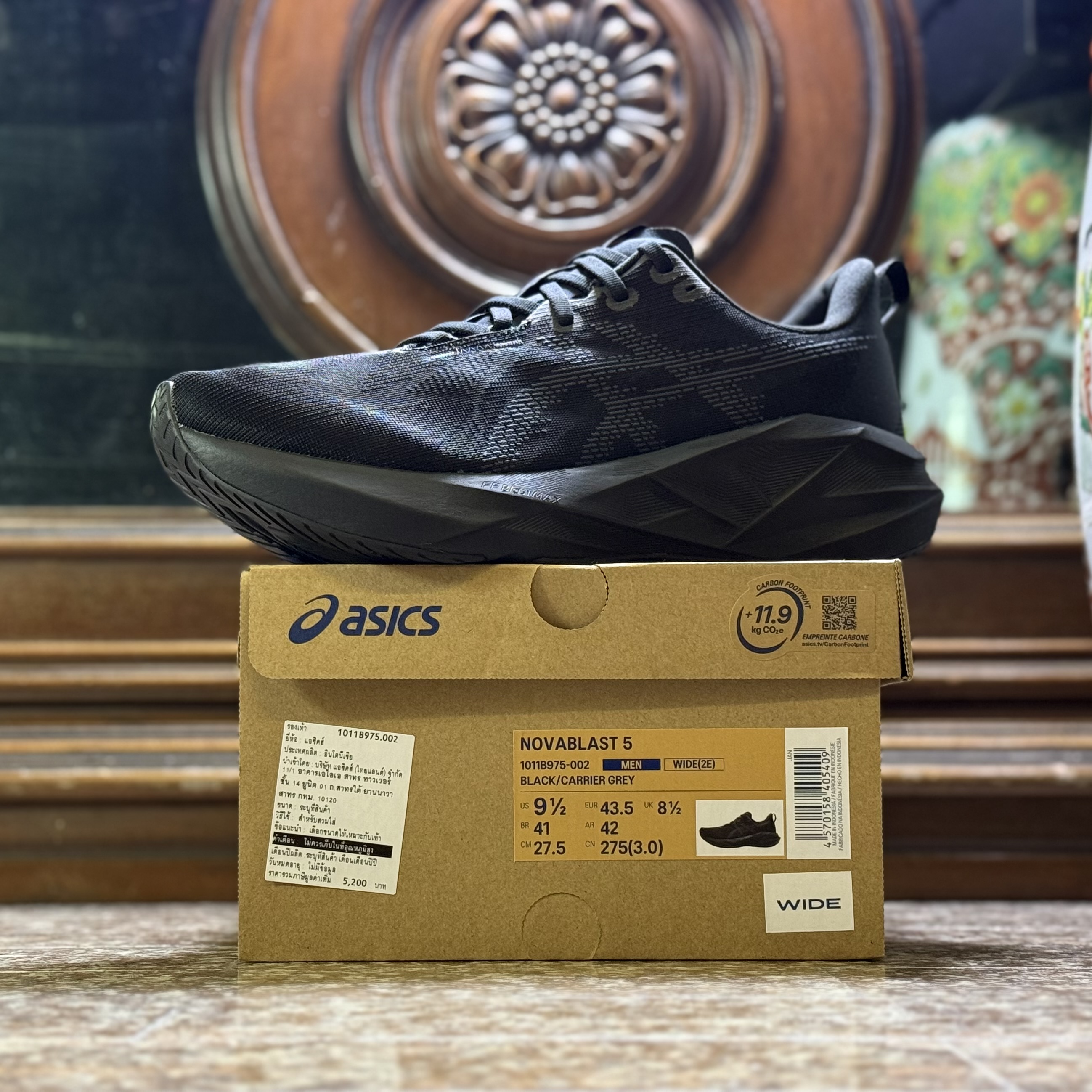 รองเท้าวิ่ง ASICS NovaBlast 5 ‘AllBlack’ (M9.5US)