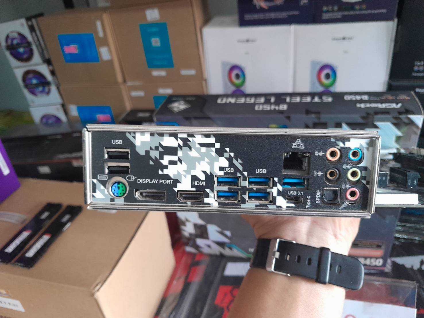 (* มือ2) MAINBOARD (เมนบอร์ด) ASROCK B450 STEEL LEGEND (DDR4) (SOCKET AM4) (ATX)