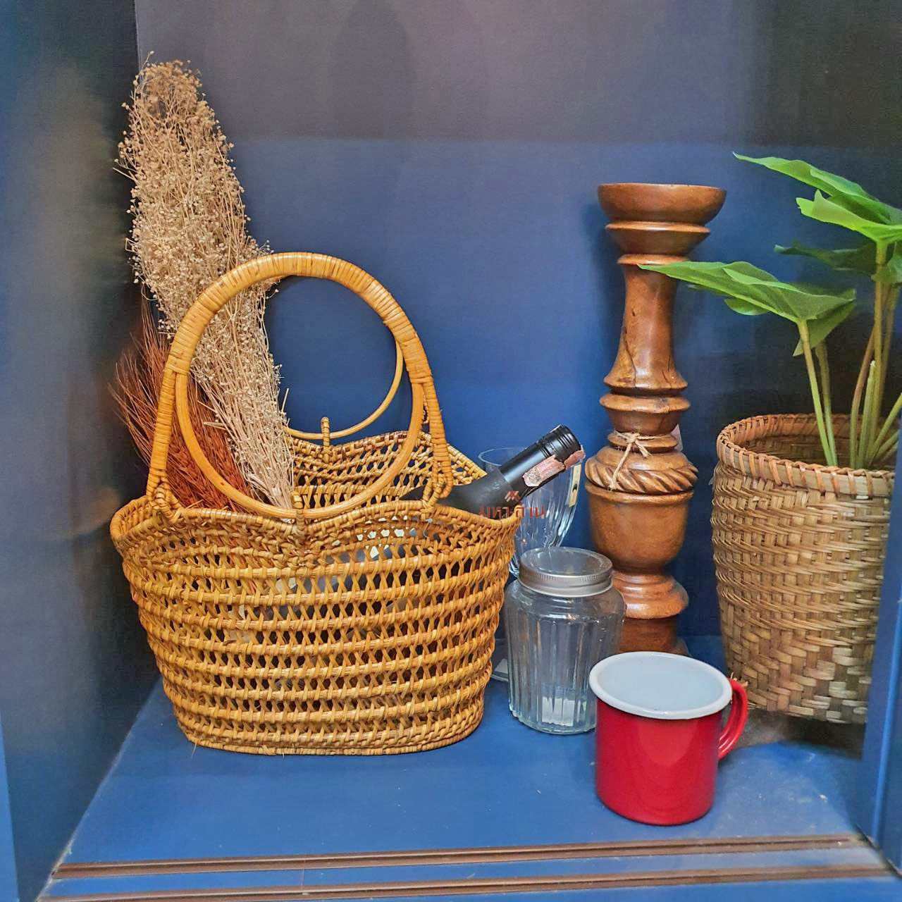 ตะกร้าหวาย ตะกร้าไปวัด ตะกร้าทำบุญ ลายพิกุล🧺