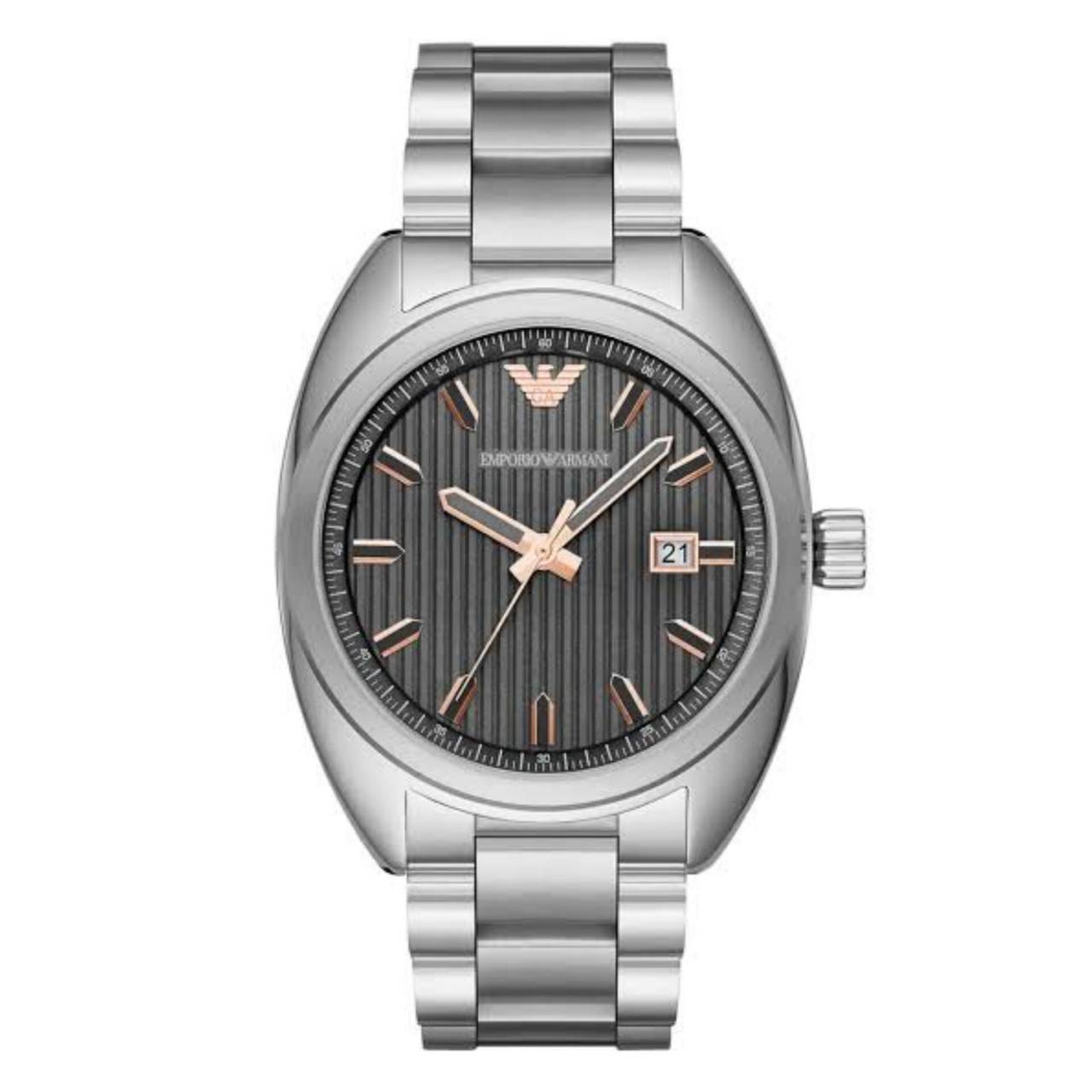 นาฬิกา Emporio Armani Men's Grey Dial Silver Stainless Band Watch AR6128 Size 43 mm