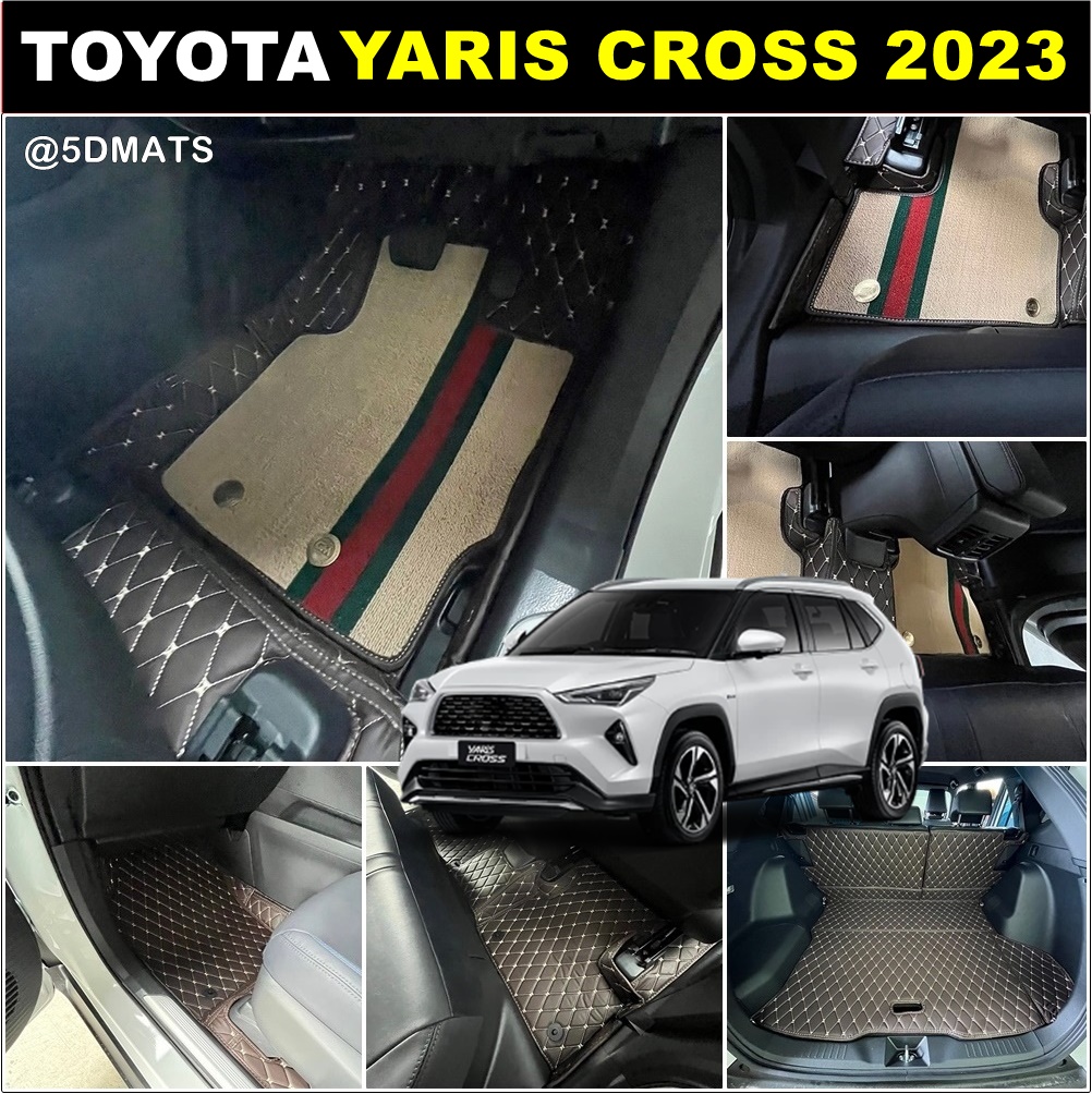 พรมปูพื้นรถยนต์ 7D TOYOTA YARIS CROSS 2023 พรม7D เสริมใยดักฝุ่น ยารีส ครอส เข้ารูป เต็มคัน (พร้อมส่ง)