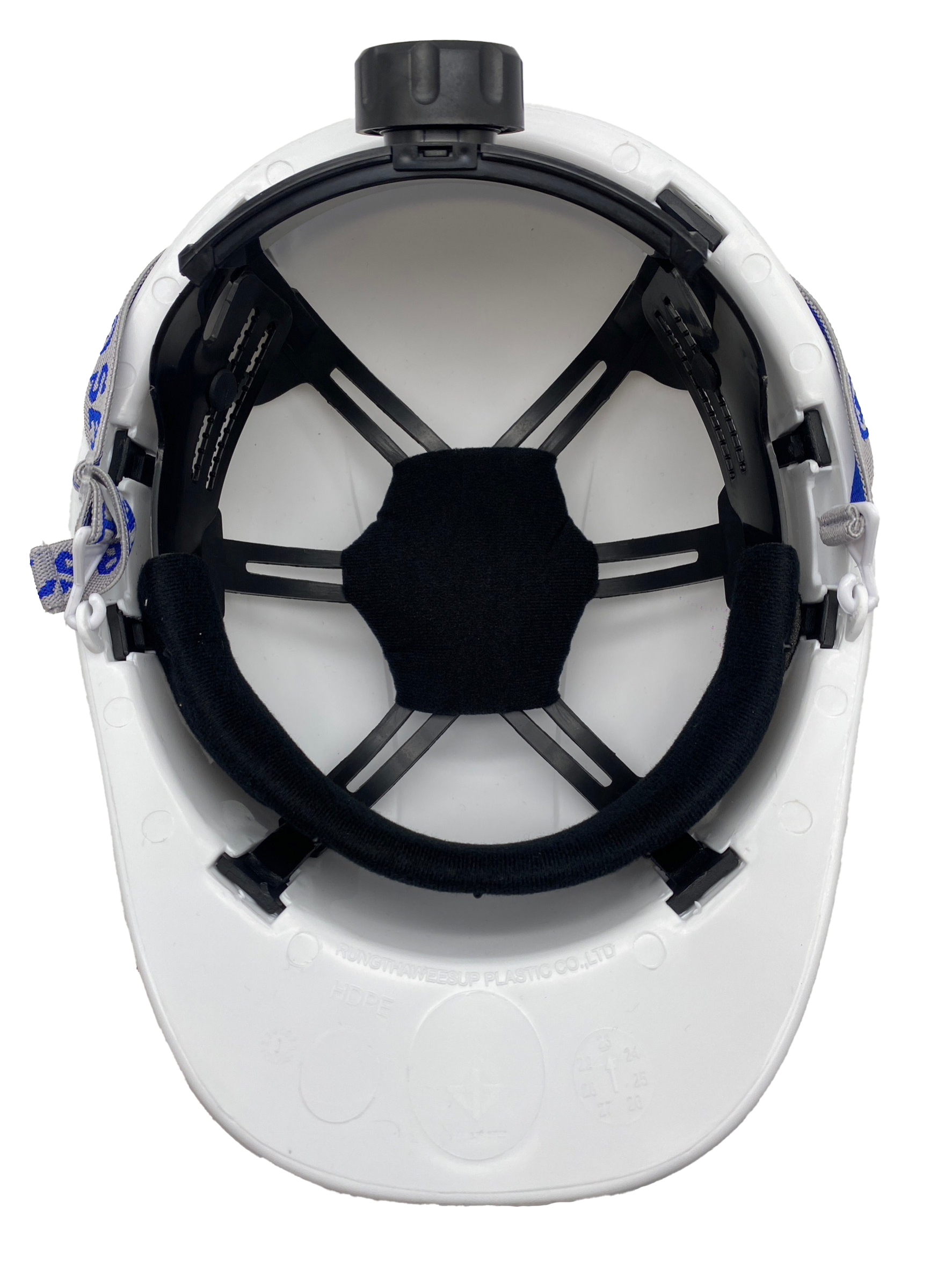 หมวกนิรภัย HDPE แบบปรับเลื่อน สายรัดคางสี่จุด