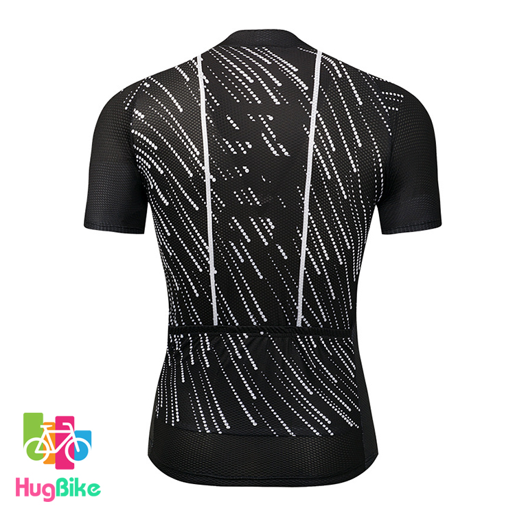 เสื้อจักรยานแขนสั้น Moxilyn 18 (03) สีดำลายจุดขาว