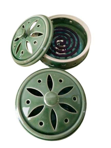 ที่ใส่ยากันยุงแบบขดเซรามิค แบบมีที่จับ Size ใหญ่