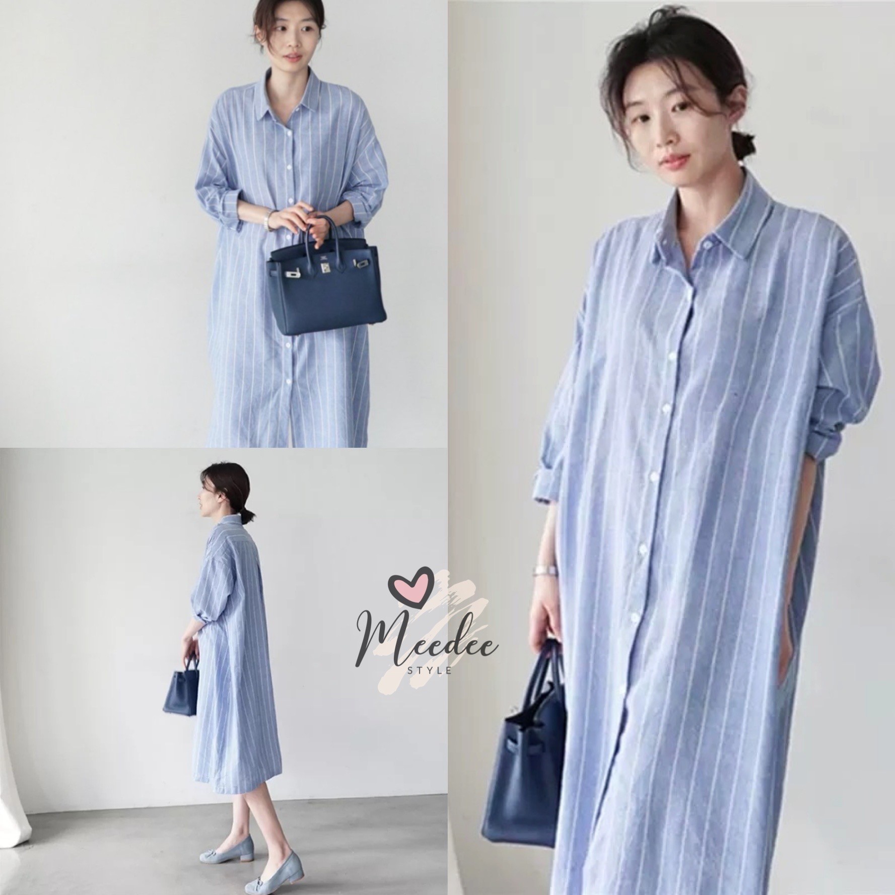 เดรสเชิ้ตลายทาง