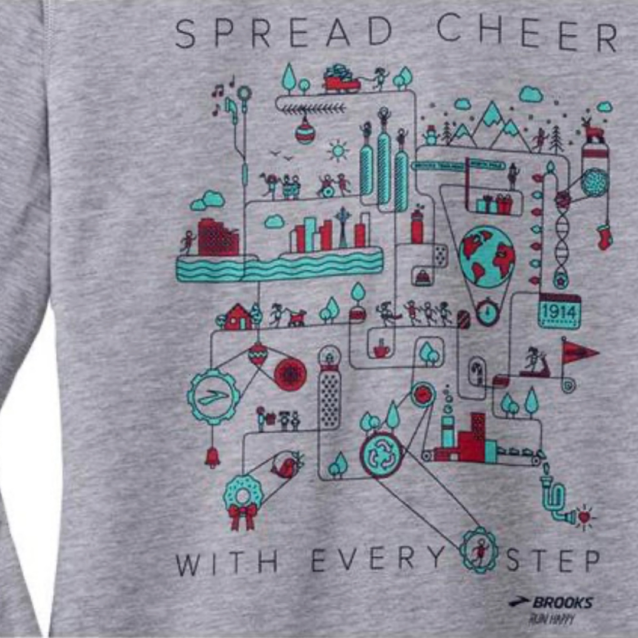 เสื้อวิ่ง Brooks Run Happy Holiday 2017 Distance LS (M)