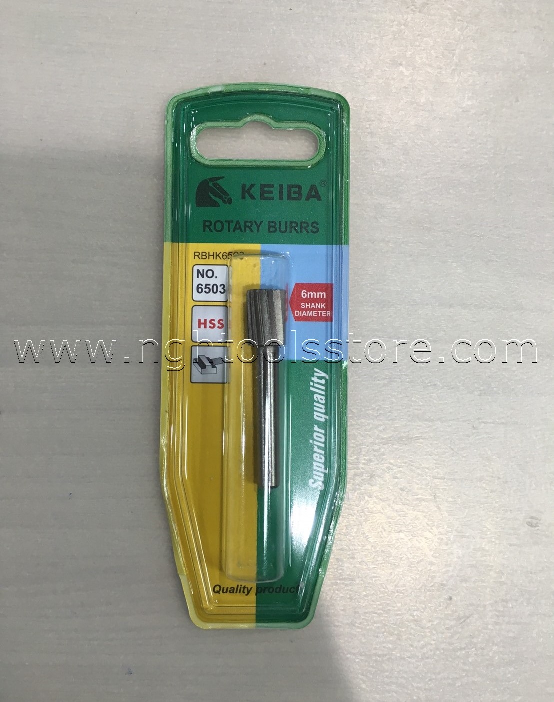 เจียรเหล็ก เบอร์ 6503 แกน 6 มิล ยี่ห้อ KEIBA