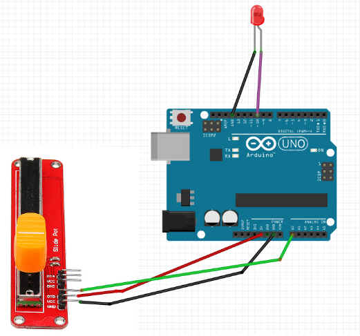 โมดูลสไลด์Potentiometer 10K Linear Dual Output (10K Linear Slide Potentiometer Module) 10K Ohm