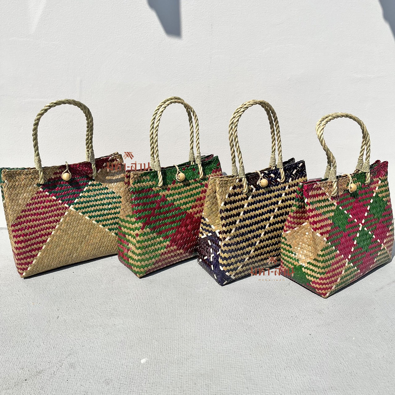 กระเป๋ากระจูด กระเป๋าสาน กระเป๋าแฟชั่น คละสี 🤎🤍