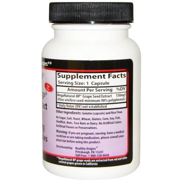 Healthy Origins, MegaNatural-BP Grape Seed Extract, 150 mg, 60 Capsules