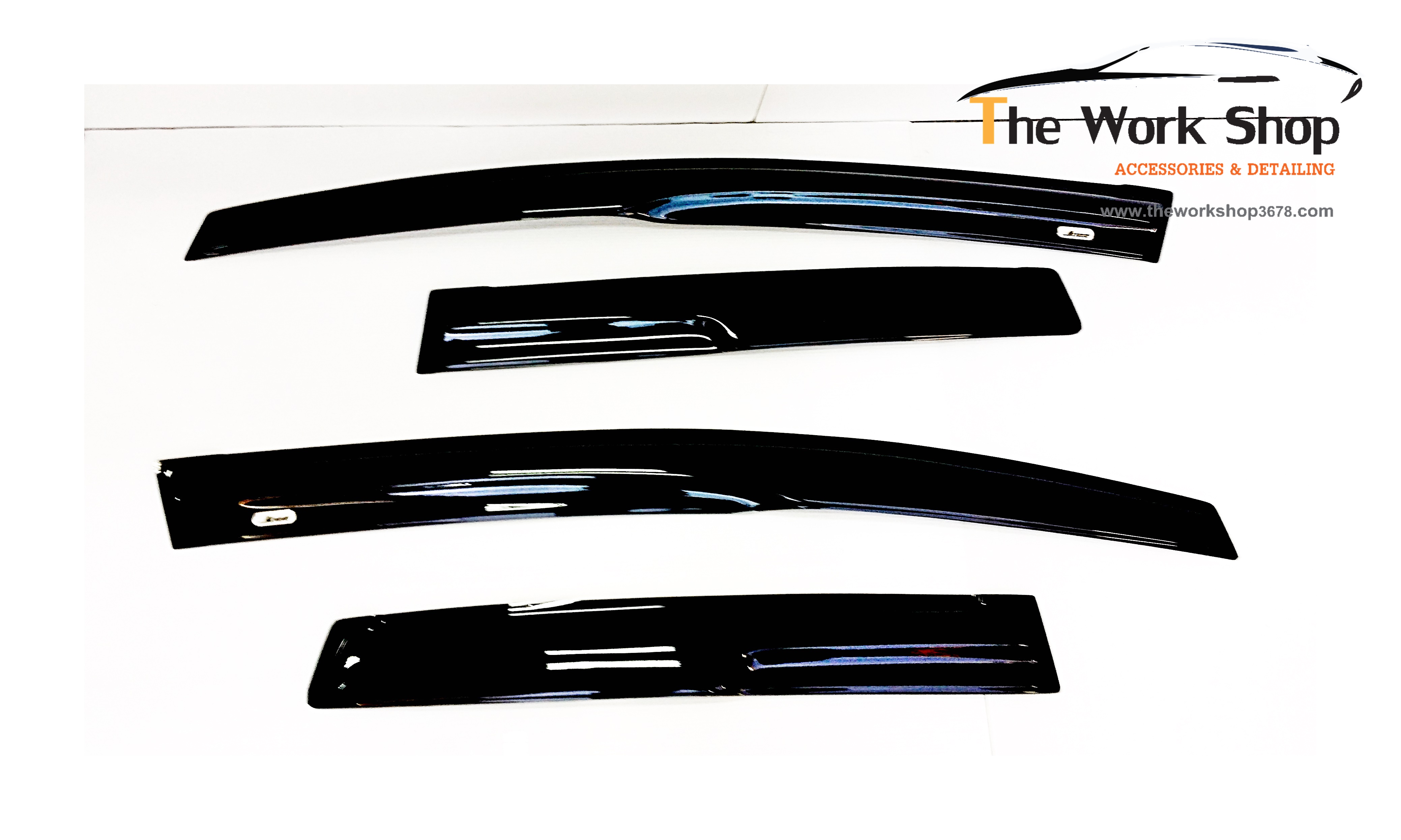 Smoked Door Visor for Jazz 2012 T Style - กันสาดสีดำ