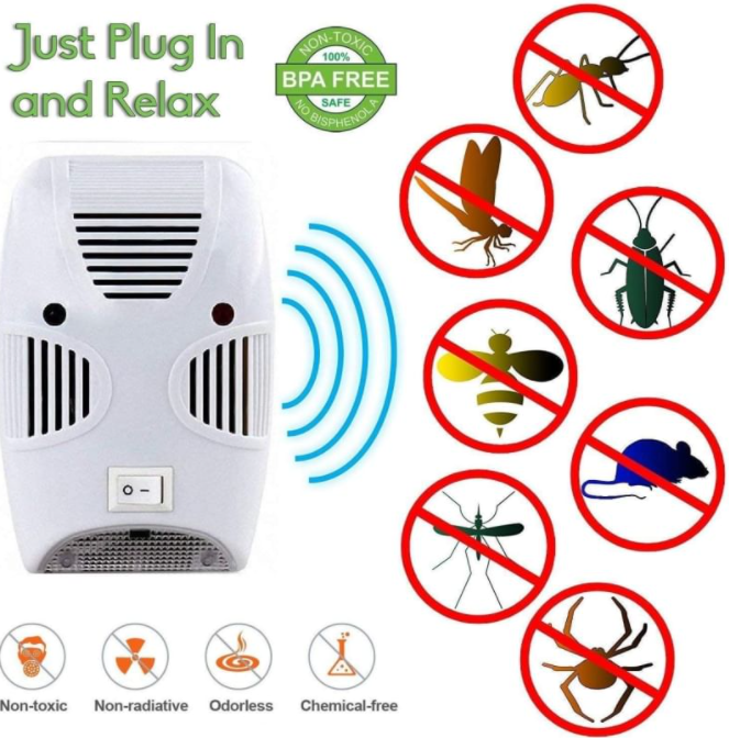 เครื่องไล่หนู/แมลง คลื่นโซนิคแม่เหล็กไฟฟ้า RIOOEX OUAD