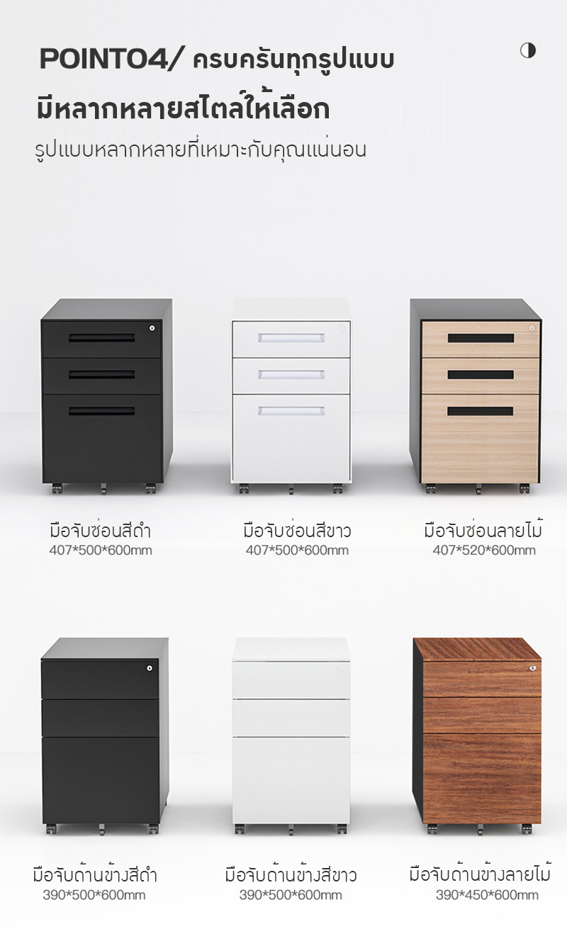 ตู้เก็บเอกสารเคลื่อนที่สำหรับออฟฟิศ พร้อมล็อคและลิ้นชัก! 📁🔒 BBA