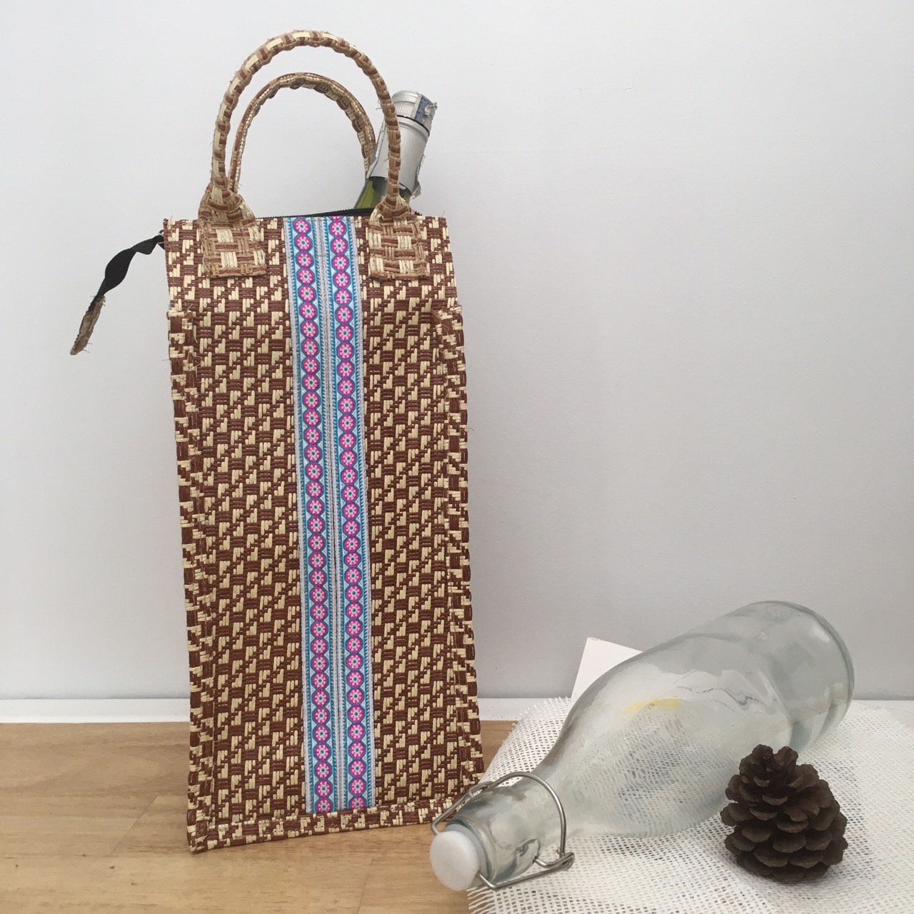 กระเป๋าใส่ขวด กระเป๋าใส่ขวดไวน์ ที่ใส่ขวดไวน์ พร้อมหูหิ้ว 🍷 Jute Water Bottle Bag/Holder
