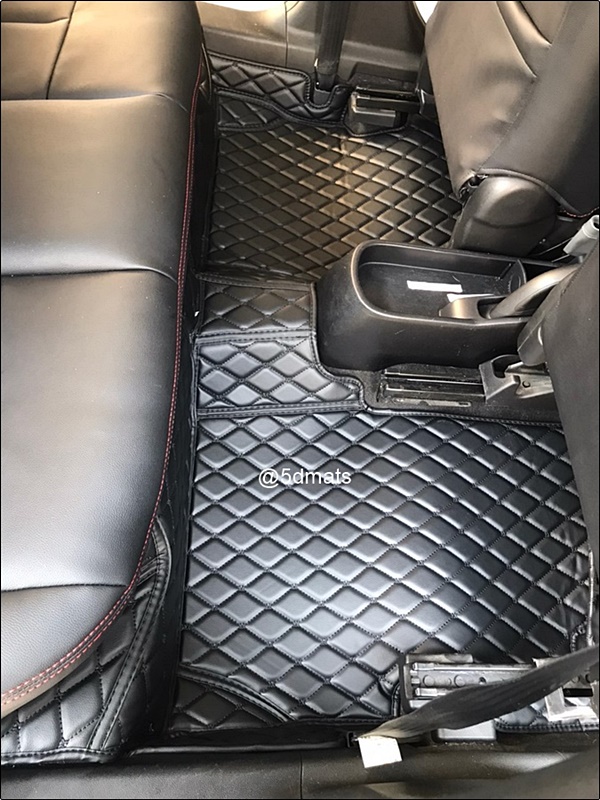 พรมปูพื้นรถยนต์6D MAZDA 2 (2009-14) พรม6D สีดำด้ายดำ หนา10มิล 2ชิ้น