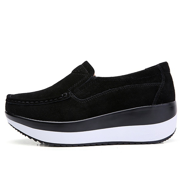 แฟชั่นผู้หญิงขนาดใหญ่ Rocker Sole แบบทางการสวมใส่ง่ายรองเท้าส้นสูง - INTL