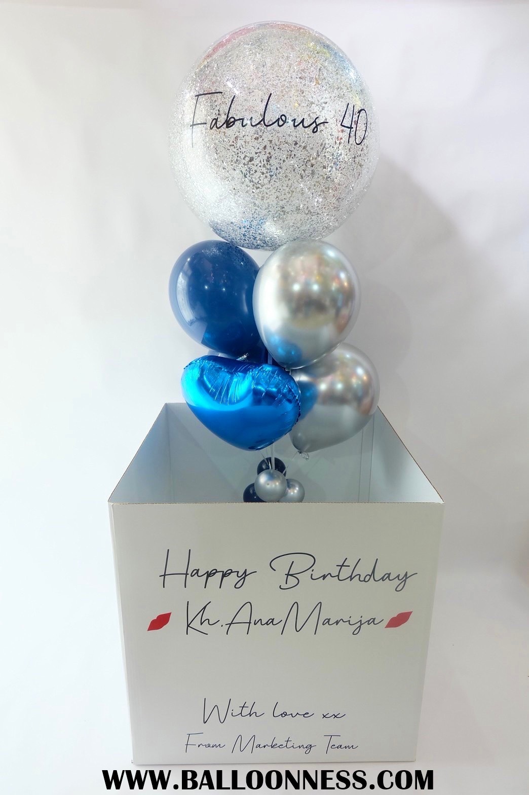 เซทลูกโป่งขนาด24นิ้ว จัดช่อรวม7ใบ1ช่อ ใส่กล่องเซอร์ไพร์ / Set Balloon 24" 1 bunch+Surprise Box