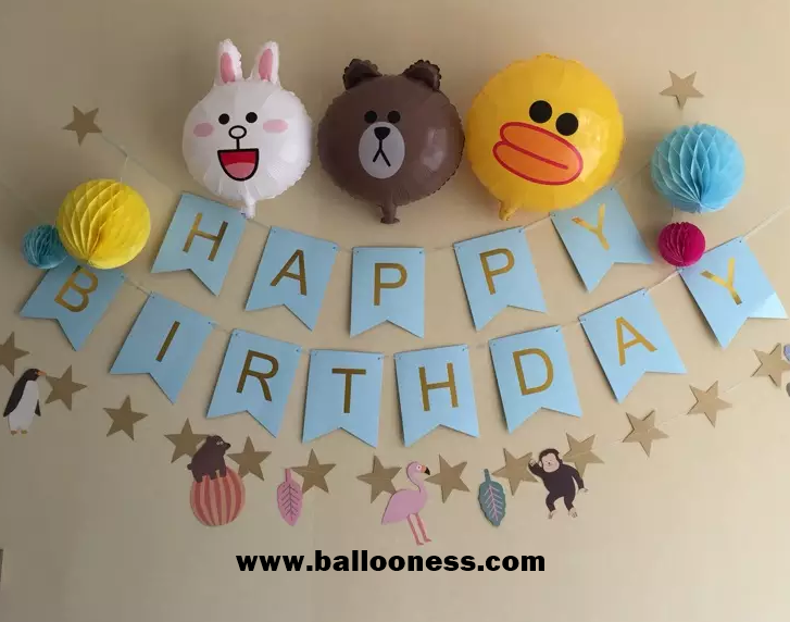 ป้ายวันเกิด HAPPY BIRTHDAY ขนาดใหญ่ สีฟ้า