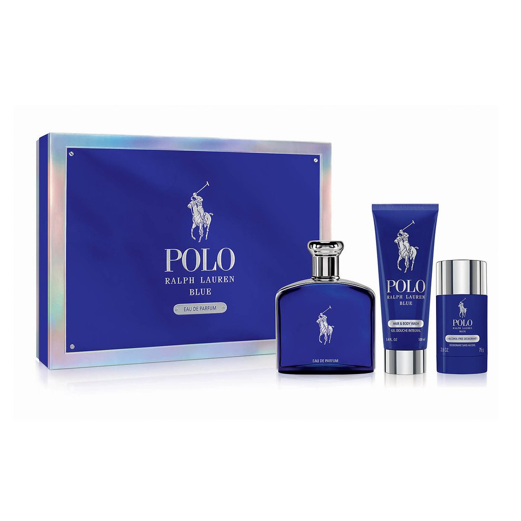 น้ำหอมแท้ SET 3 ITEMS RALPH LAUREN POLO BLUE FOR MEN EAU DE PARFUM SPRAY